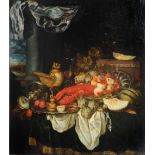 CIRCLE OF MIGUEL CANALS (1925-1995) Still life - an abundance of fruit with lobster and further