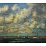 JOHN ANDERSON (20TH CENTURY) Seascape with sailing vessel, signed with initials and dated '52, oil