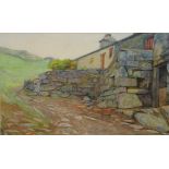 ARTHUR GASKIN (1862-1928) 'Cottages in Wales', signed and dated '88, watercolour, 12 x 20.5cm With