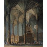 THOMAS MATTHEW ROOKE (1842-1942) A cathedral interior, signed and dated '96, watercolour and body-