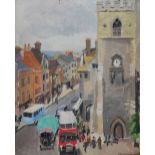 STEPHEN BONE (1904-1958) 'Carfax, Oxford', signed, oil on panel, 33 x 27cm Artist's label verso With