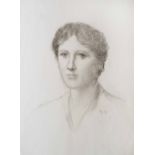 HENRY HOLIDAY (1839-1927) Head and shoulders portrait of a lady, signed with initials, pencil