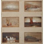 19TH CENTURY ENGLISH SCHOOL A group of six marine and coastal views, one faintly inscribed,