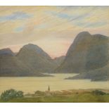 HENRY PAYNE (1868-1940) Norwegian Fjorde I, signed, watercolour, 20 x 22cm With The Fine Art Society