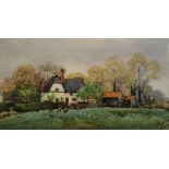 MARGARET BERNARD (exh. 1883-1924) Farmhouse with chickens, signed, dated 'May '07' and inscribed '