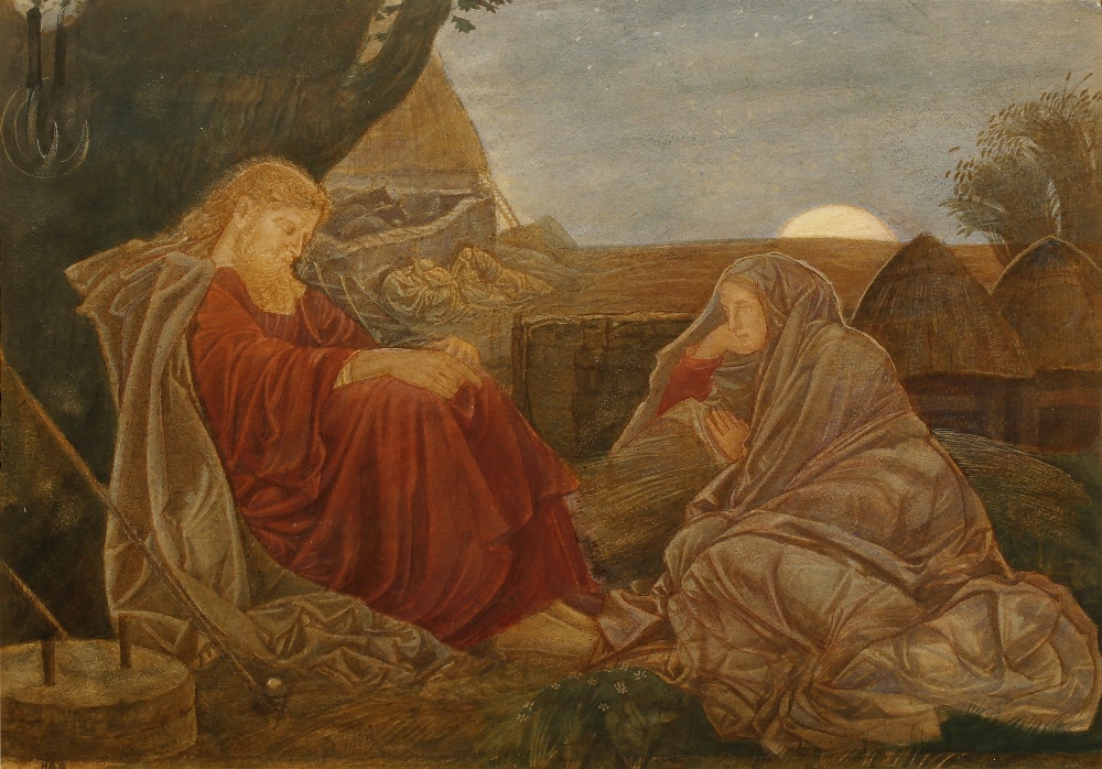 HENRY PAYNE (1868-1940) 'Ruth and Boaz', signed with initials, watercolour, 31 x 43cm Exh. City