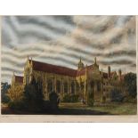 JOSEPH SKELTON AFTER C. WILD 'Wadham College from the Garden', engraving, hand-coloured, 36 x