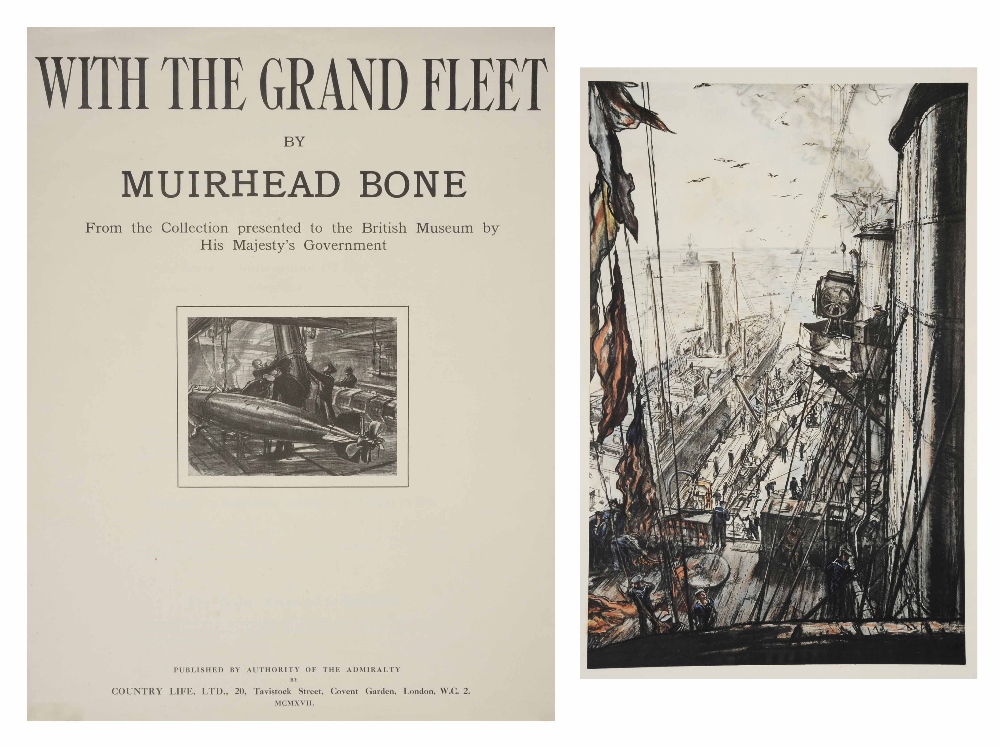 COUNTRY LIFE (Pubs) 'With the Grand Fleet by Muirhead Bone', six lithographs, title and content