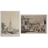 A COLLECTION OF TOPOGRAPHICAL PRINTS AND ENGRAVINGS TO INCLUDE: W Walton - 'Trinity Church Ashby-