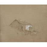 ATTRIBUTED TO AARON EDWIN PENLEY (1807-1870) A Welsh rural cottage, pencil drawing heightened in