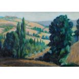 FATHER MARTIN HAIGH Rocca Sant'Angelo, The Valley, Italy, signed and dated '94, pastels, 43 x 67cm