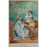 ATTRIBUTED TO GEORGE GOODWIN KILBURNE JNR (1863-1938) 'Music Hath Charms', signed, watercolour, 32 x