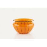 Michael Powolny for Loetz Jardiniere orange and black glass 12cm high.