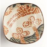 John Maltby (b.1936) Bowl decorated with landscape signed 16.8cm across. Provenance: Peter Dingley