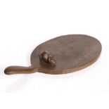 Robert Thompson of Kilburn (1876-1955) Mouseman cheese board oak carved mouse signature to board