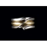 Regitze Overgaard (Danish, Contemporary) for Georg Jensen 18ct yellow and white gold 'Magic' ring