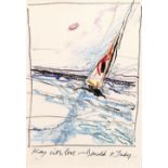 Donald Hamilton Fraser (1929-2009) The Yacht inscribed 'Kay with love - Donald + Judy' coloured