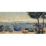 David Louis Ghilchick (1892-1974) Boats, Menton, France, 1958 signed (lower left), titled and