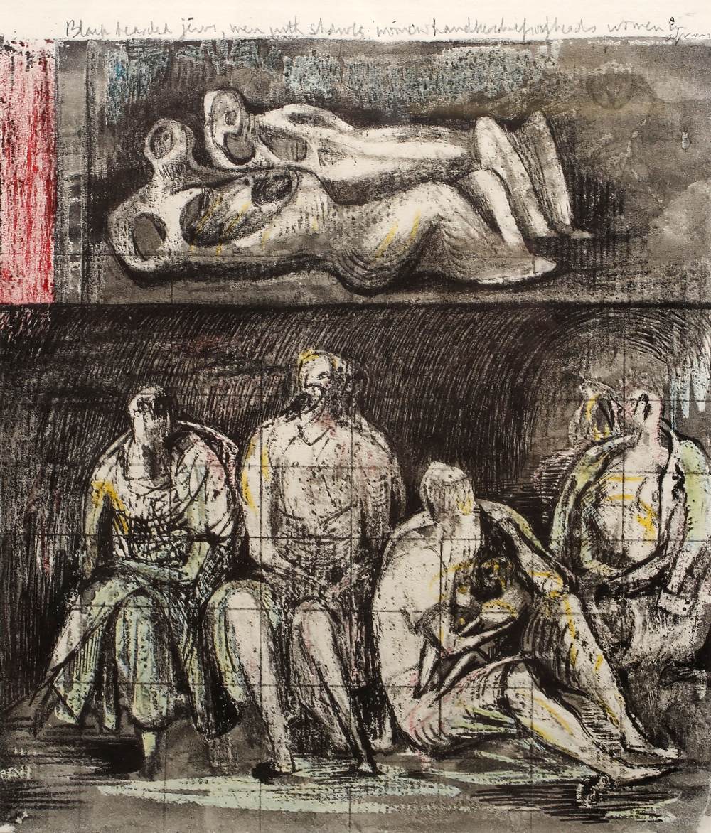 Henry Moore (1898-1968) Untitled, from the Henry Moore Shelter Sketchbook collotype 19cm x 16cm.