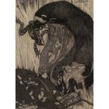 Warwick Reynolds (1880-1926) The Polecat illustration to Habits and Characters of British Wild