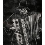 Gwen White (1901-1986) The Accordian Player 21/50, signed, titled and numbered in pencil (in the