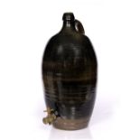 Ray Finch (1914-2012) at Winchcombe Pottery Flagon tenmoku glaze impressed potter's seal 63cm high.