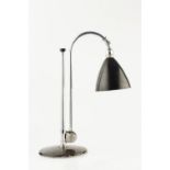 Robert Dudley Best (1892-1984) for Bestlite BL1 table lamp chrome with black lacquered shade and