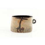 John Maltby (b.1936) Cup decorated with landscape signed 11.5cm high, 18cm across.