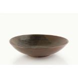 Arthur Griffiths (20th Century) Bowl poured glazes impressed potter's seal 34cm diameter.