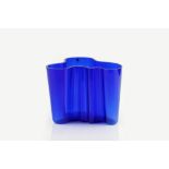 Alvar Aalto for Iittala Two Savoy vases each stamped one in blue glass and the other in clear