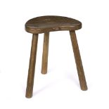 Robert Thompson (1876-1955) of Kilburn Mouseman stool oak, three octagonal legs carved mouse