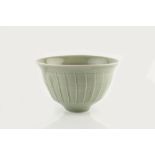 David Leach (1911-2005) Bowl celadon with cut sides impressed potter's seal 10cm high, 17.5cm