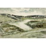 Adrian Hill (1895-1977) Landscape, 1946 signed and dated (lower right) watercolour 37.5cm x 55cm.