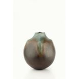 John Ward (b.1938) Shouldered vessel blue and black glazes impressed potter's seal 23cm high.