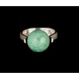 Hans Hansen (Danish, 20th Century) Amazonite bead ring numbered 26 signed and stamped '925S Denmark'