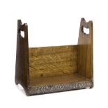 Liberty & Co. Book trough oak the metal panel 'Read! Mark! Learn!' 30.5cm across.