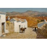 Alan Stenhouse Gourley PROI (1909-1991) Mediterranean Village, 1961 signed and dated (lower right)