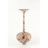 Hilary LaForce (Contemporary) Vase blue and orange mottled glaze with long neck signed 45.5cm