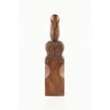 William G. Simmonds (1876-1968) Newel post oak, carved with oak leaves stamped maker's mark 36cm