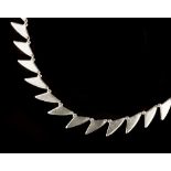 Bent Knudsen (Danish, b.1924) Collar necklace repeating triangular links numbered 84 signed and