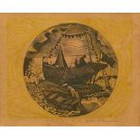 John O'Connor (1913-2004) A Hastings Lugger signed in pencil (in the margin) wood engraving 10cm x