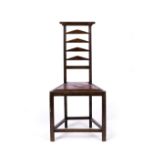 Glasgow School Chair, in the manner of Herbert MacNair oak, ladder back 97.5cm high.