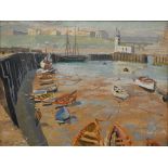 Stephen Bone (1904-1958) Low Tide, Scarborough signed (lower left) oils on board 24.5cm x 32.5cm.