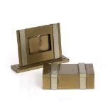 Smith Metal Arts Company Art Deco Silver Crest Bronze box and photo frame maker's marks the box 15.