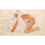 Duncan Grant (1885-1978) Lovers, circa 1920s ink and watercolour 19.5cm x 32cm. Provenance: