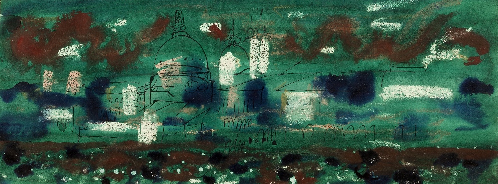 John Piper (1903-1992) Venice with Santa Maria della Salute, circa 1973 inscribed and signed by