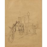 Malcolm Drummond (1880-1945) London Roadworks pencil on paper 15cm x 14cm. Provenance: Margaret