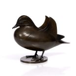 Geoffrey Dashwood (b.1947) Teal 4/12, signed and numbered bronze 22cm high, 30cm across.