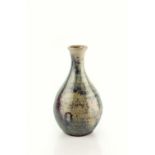Edward Hughes (British, 1953-2005) Vase turquoise and green glaze impressed potter's seal 16.5 high.