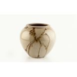 Elsa Benattar (Contemporary) Vase tenmoku decoration impressed potter's seal 16cm high.